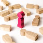 Single person highlighted, demonstrating a person with NPD's state of mind.