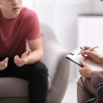 Teenager in a counseling session.